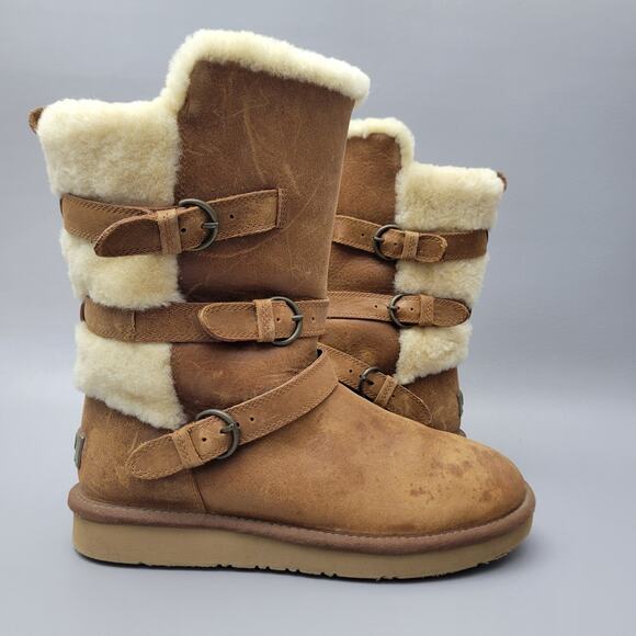 UGG Becket Chestnut Sheepskin Boots - Size 8 - Picture 3 of 12
